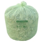 Natur Bag Compostable Trash Liners, 13 Gallons, Green, 25 Liners Per Box, Case Of 10 Boxes