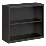 Lorell Fortress Steel 2-Shelf Bookcase, Charcoal