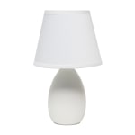 Creekwood Home Nauru Petite Ceramic Oblong Table Lamp, 9-7/16inH, Off White Shade/Off White Base