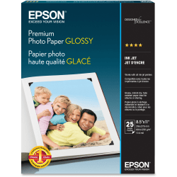 Epson Premium Glossy Photo Paper, 13in x 19in, Pack Of 20 Sheets