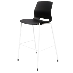 National Public Seating 18in - 24in Height Adjustable Swivel Stool, Black Steel Seat, Gray Frame