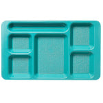 Cambro Camwear 5-Compartment Trays, Teal, Pack Of 24 Trays