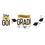 Amscan Graduation Yard Signs, Gold, 3 Signs Per Pack, Set Of 2 Packs