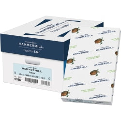 Hammermill Colors Printer & Copy Pape, Blue, Legal (8.5in x 14in), 5000 Sheets Per Case, 20 Lb, Case Of 10 Reams