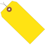 Partners Brand Prewired Plastic Shipping Tags, 4 3/4in x 2 3/8in, Yellow, Case Of 100