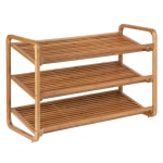 Honey-can-do SHO-01599 3-Tier Deluxe Bamboo Shoe Storage Rack, Natural - 24 x Shoes - 3 Tier(s) - 20in Height x 13in Width30in Length - Eco-friendly, Ventilated, Moisture Resistant, Durable - Bamboo