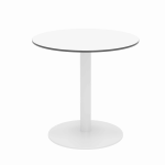 KFI Studios Eveleen Round Outdoor Patio Table, 29inH x 30inW x 30inD, Designer White/White