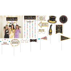 Amscan 671228 New Years Colorful Confetti Photo Booth Kit, 39inH x 13-1/2inW, Multicolor