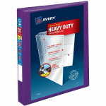 Avery Heavy-Duty View 3-Ring Binder With Locking One-Touch EZD Rings, 1in D-Rings, 42% Recycled, Purple