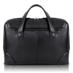 McKlein Harpswell Dual Compartment Briefcase with 17in Laptop Pocket, Black