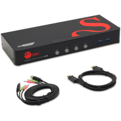 SIIG 4 Port 4K 60HZ DisplayPort 1.2 KVM Switch With USB 3.0 Hub/Audio/Hotkey/Manual Switching