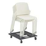 Safco Next Stacking Chairs, White, Set Of 4 Chairs