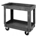 Quantum 2-Level Polymer Mobile Utility Cart, 32-1/2inH x 17-1/2inW x 34-1/4inD, Gray