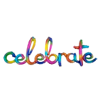 Amscan "Celebrate" Cursive Balloon Banner, 59in x 20in, Rainbow