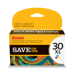 Kodak 30XL High-Yield Tri-Color Ink Cartridge, 1341080