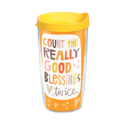 Tervis Hallmark Good Blessings Tumbler With Lid, 16 Oz, Clear