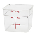 Cambro Camwear 6-Quart CamSquare Storage Containers, Clear, Set Of 6 Containers