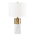 SEI Milvy Table Lamp, 25-1/2inH, White/Gold