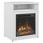 Bush Business Furniture Studio C 24inW Electric Fireplace With Shelf, White, Standard Delivery