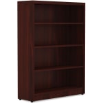 Lorell Chateau 4-Shelf Bookcase, Mahogany