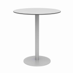 KFI Studios Eveleen Round Outdoor Bistro Patio Table, 41inH x 36inW x 36inD, Fashion Gray/Silver