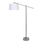 LumiSource Casper Floor Lamp, 69inH, Off-White/Brushed Nickel