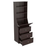 Inval Computer Armoire Cabinet Workstation With Work Shelf, 15-2/5inH x 71-1/10inW x 23-2/3inD, Espresso-Wengue