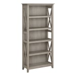 Bush Business Furniture Key West 66inH 5-Shelf Bookcase, Washed Gray, Standard Delivery