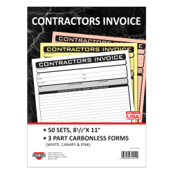 COSCO Service Invoice Form Book With Slip, 3-Part Carbonless, 5-3/8in x 8-1/2in, Business, Book Of 50 Sets