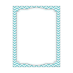 Barker Creek Computer Paper, 8 1/2in x 11in, Turquoise Chevron, Pack Of 50 Sheets