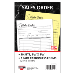 COSCO Contractor Invoice Business Form Book With Slip, 3-Part Carbonless, 8-1/2in x 11in, Book Of 50 Sets