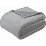 Sedona House Premium Microfiber Velvet Plush Flannel Throw Blanket, 90in x 90in Full/Queen, Gray