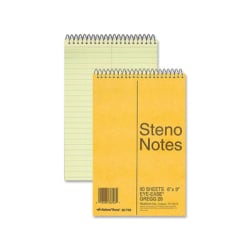 Rediform Eye-ease Steno Notebook - 80 Sheets - Wire Bound - Gregg Ruled - 16 lb Basis Weight - 6in x 9in - Green Paper - Brown Cover - Board Cover - Hard Cover, Rigid - 1Each