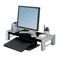 Fellowes Professional Series Flat Panel Workstation, Black/Silver