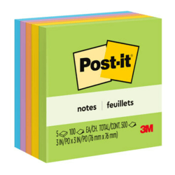 Post-it Notes, 3in x 3in, Floral Fantasy Collection, Pack Of 5 Pads