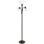 SEI Furniture Orson Floor Lamp, 70 1/2inH, White Shade/Black Base