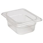 Cambro Camwear GN 1/8 Size 2in Food Pans, 2inH x 4-1/4inW x 6-5/16inD, Black, Set Of 6 Pans