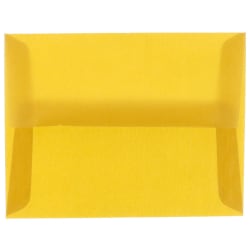 JAM Paper Translucent Envelopes, #4 Bar (A1), Gummed Seal, Gold, Pack Of 25