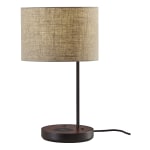 Adesso Oliver AdessoCharge Table Lamp, 19-1/2inH, Beige Shade/Black Base