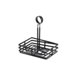 American Metalcraft Flat Coil Condiment Basket, 8in x 6in, Black