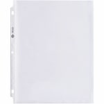 Business Source Top-Loading Poly Sheet Protectors - 11in Height x 9in Width - 1.9 mil Thickness - For Letter 8 1/2in x 11in Sheet - 3 x Holes - Ring Binder - Rectangular - Clear - Polypropylene - 100 / Box