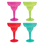 Amscan Cinco de Mayo Fiesta Plastic Margarita Glasses, 10 Oz, Multicolor, Pack Of 20 Glasses