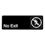 Alpine No Exit Signs, 3in x 9in, Black, Pack Of 15 Signs