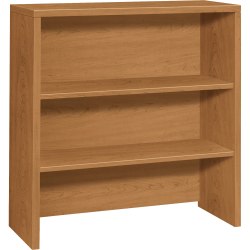 Sauder Briarbrook Commercial Hutch, 36-4/5inH x 60inW x 12-1/8inD, Barrel Oak/Black