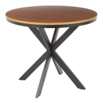 LumiSource X Pedestal Dinette Table, 30inH x 36inW x 36inD, Walnut/Black