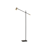 Adesso Collette LED Floor Lamp, 63inH, Antique Brass Shade/Black Base