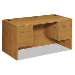 HON 10500 60inW Double-Pedestal Computer Desk, Harvest Cherry