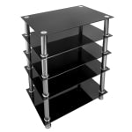 Mount-It! MI-8671 5-Tier TV Stand, 31inH x 26inW x 15-1/2inD, Black