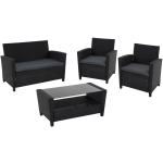 COSCO Malmo Outdoor 4-Piece Conversation Set, Gray/Black