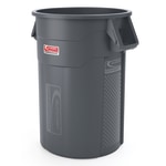 Suncast Commercial Oval HDPE Utility Trash Can, 44 Gallons, Gray